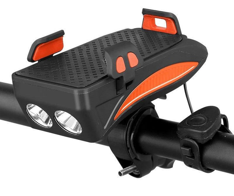 Multifunctional Bike Mount: Phone Holder, Power Bank, Light and Horn