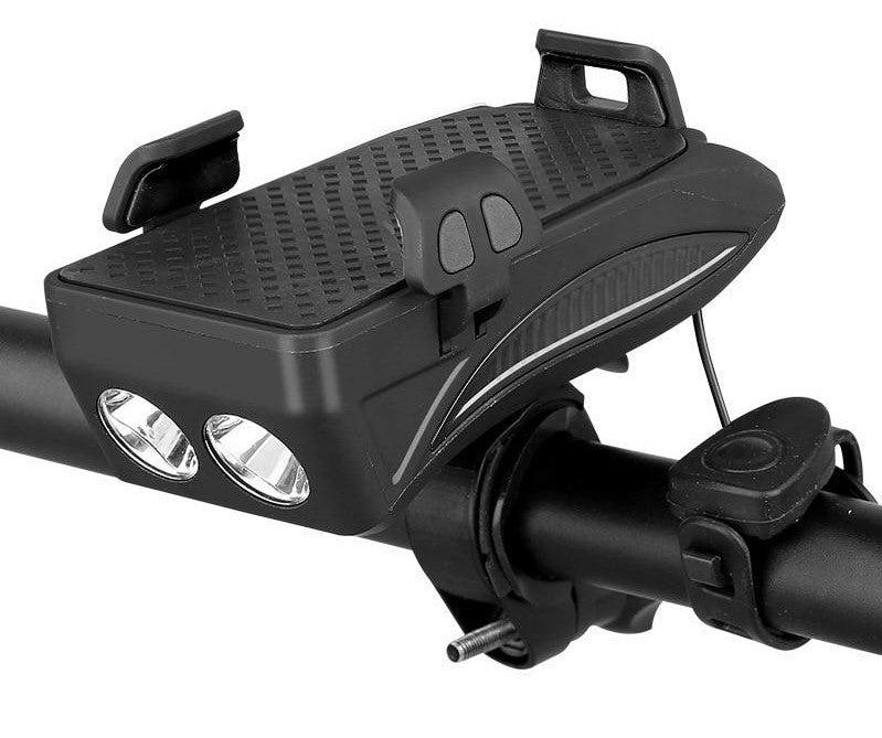 Multifunctional Bike Mount: Phone Holder, Power Bank, Light and Horn