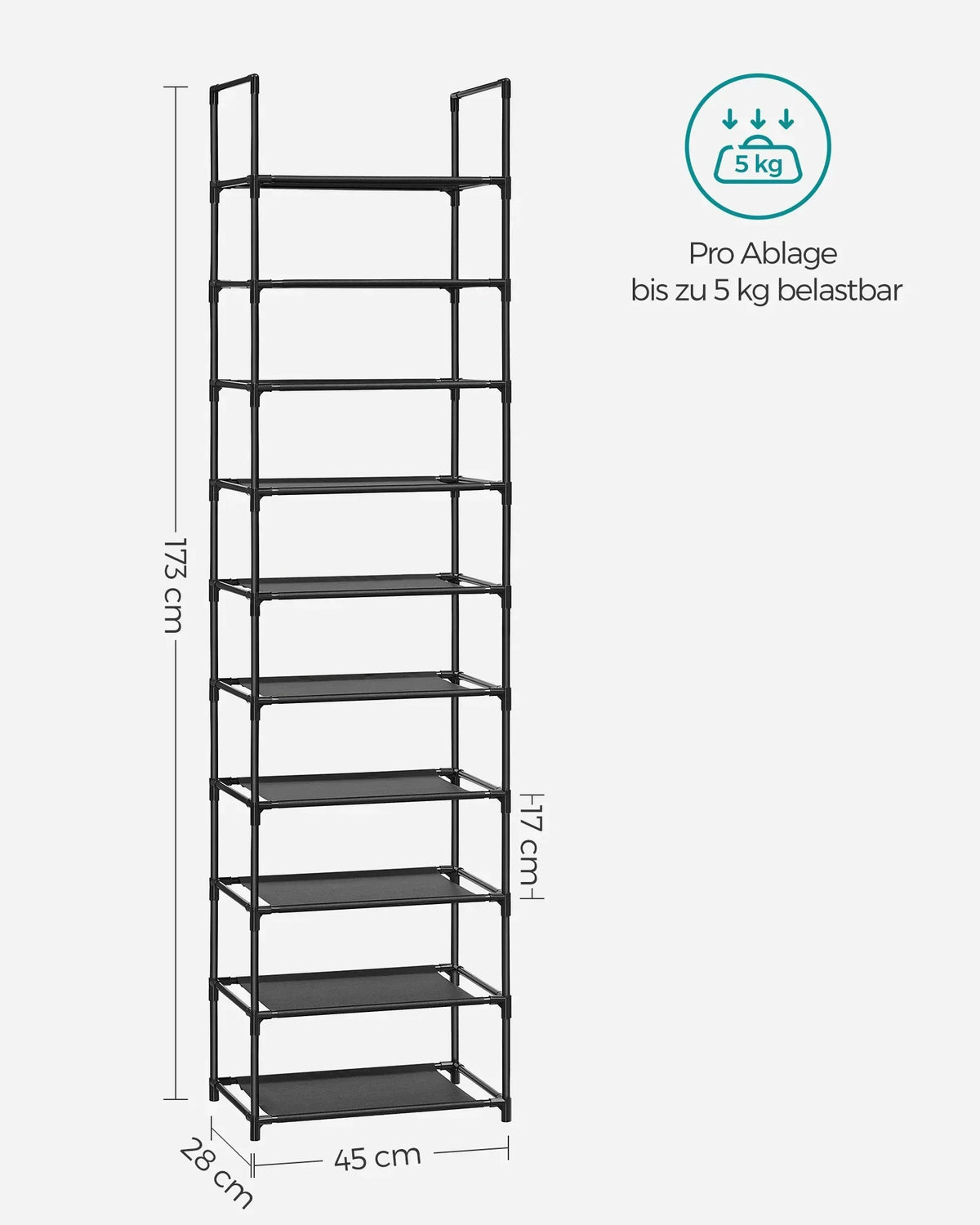 Narrow Metal Shoe Rack | Space-Saving Shoe Storage