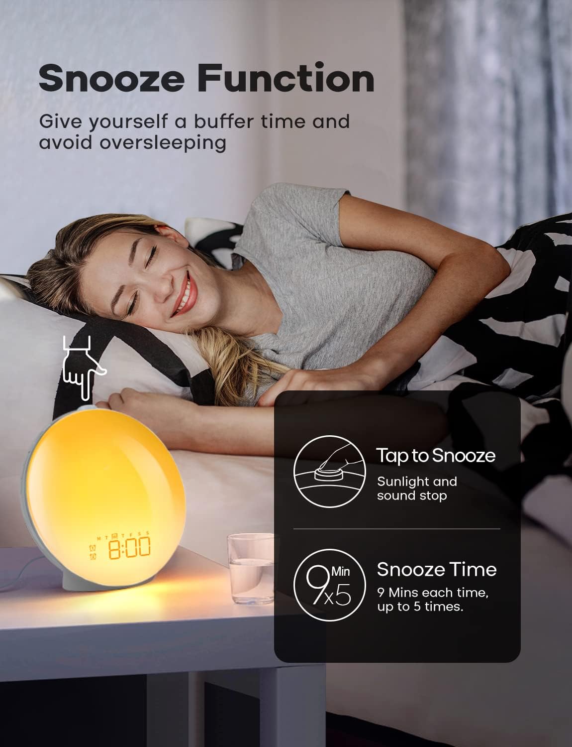 Natural Wake-Up Light Alarm Clock with Sunrise & Sunset Simulation