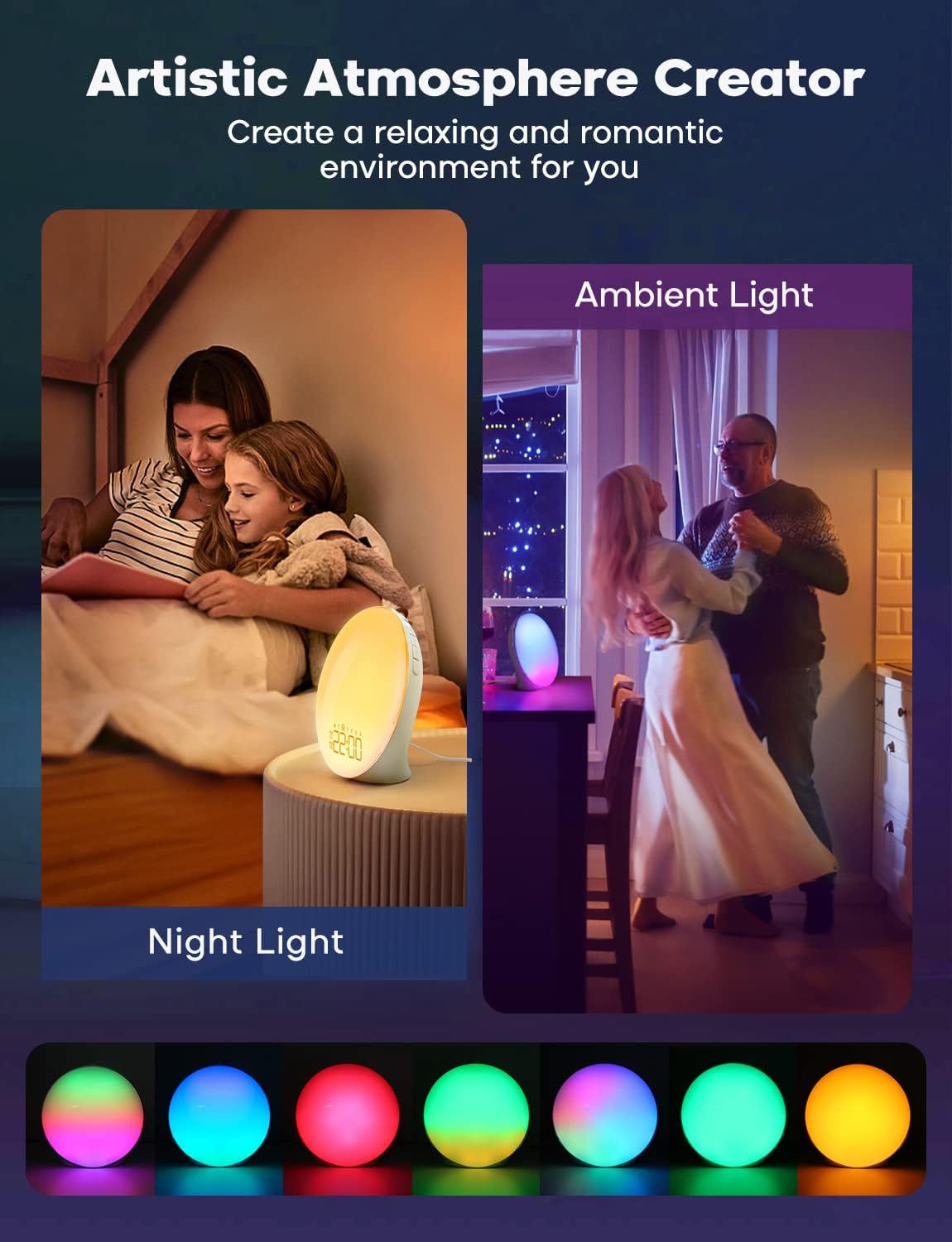 Natural Wake-Up Light Alarm Clock with Sunrise & Sunset Simulation