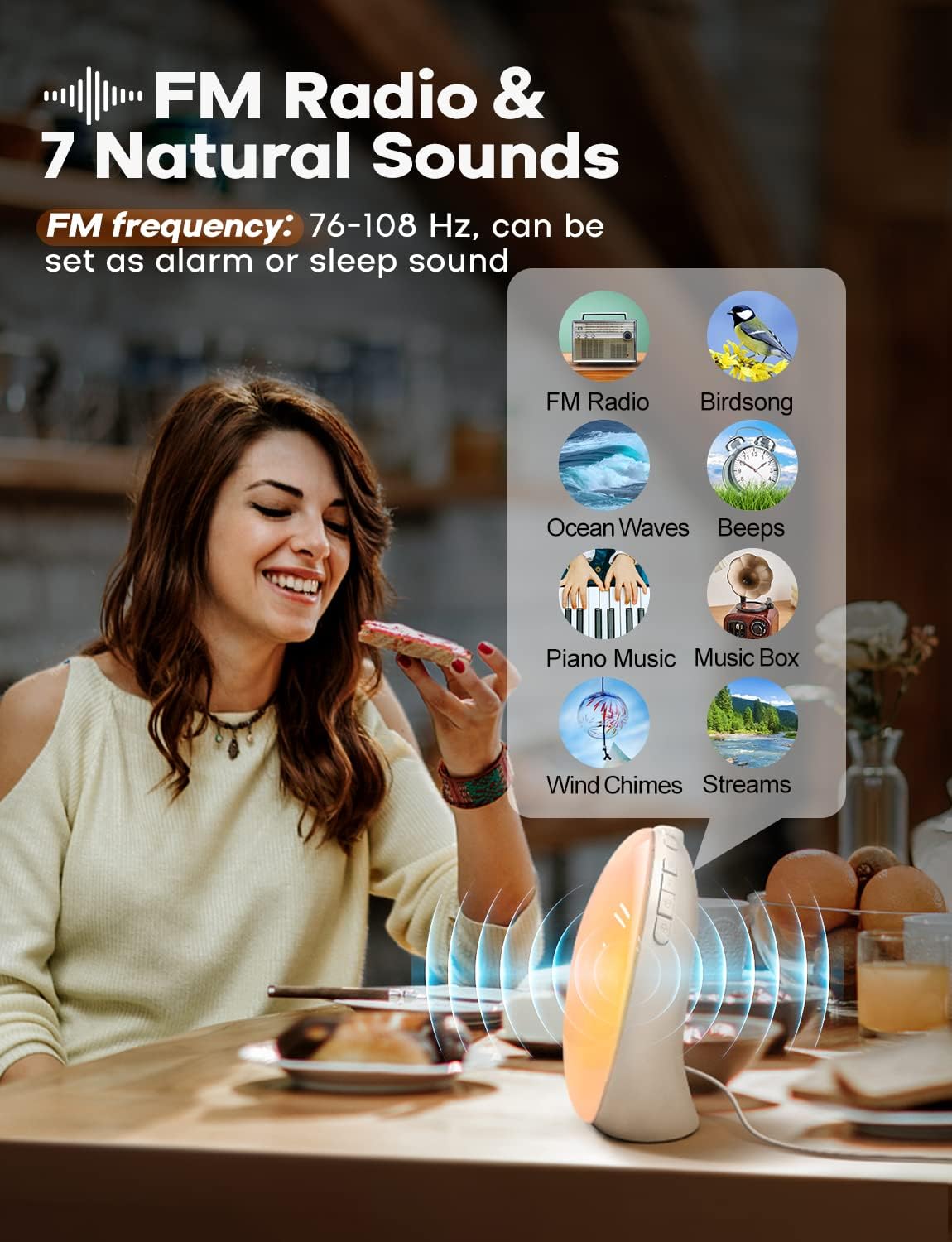 Natural Wake-Up Light Alarm Clock with Sunrise & Sunset Simulation