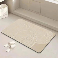 Non-Slip Bathroom Mat with Super-Absorbent Rubber Backing and Eco-Friendly Multicoloured Design