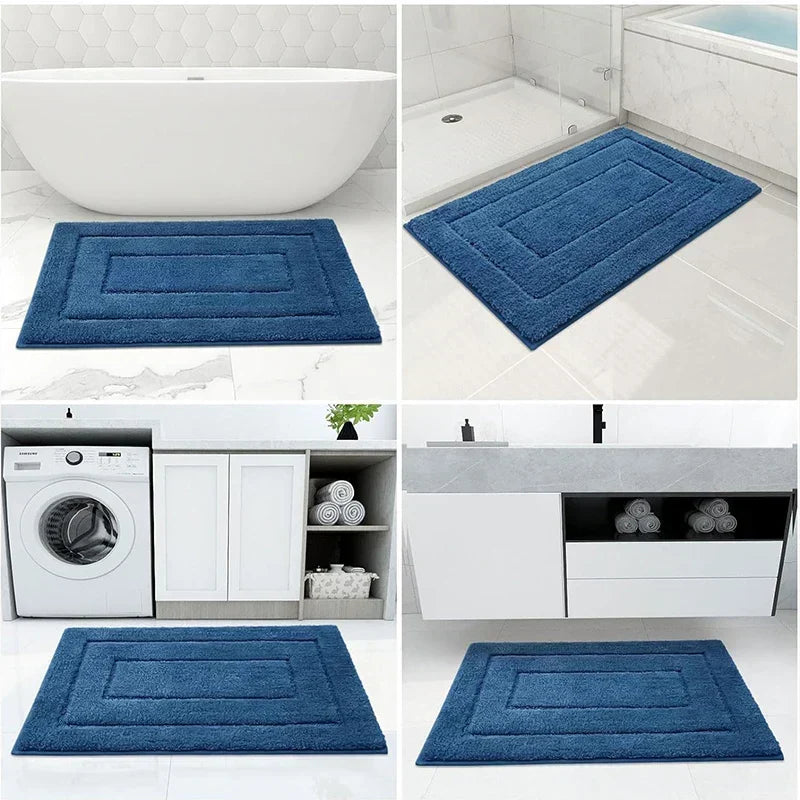 Non-Slip Microfibre Bath Mat – Double-Layer Bath Mat | Absorbent and Soft | Comfortable Mat