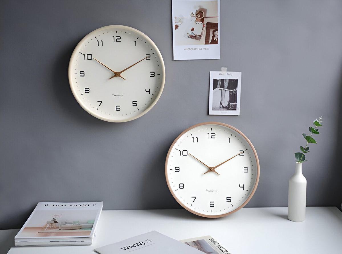 Nordic Round Wooden Wall Clock
