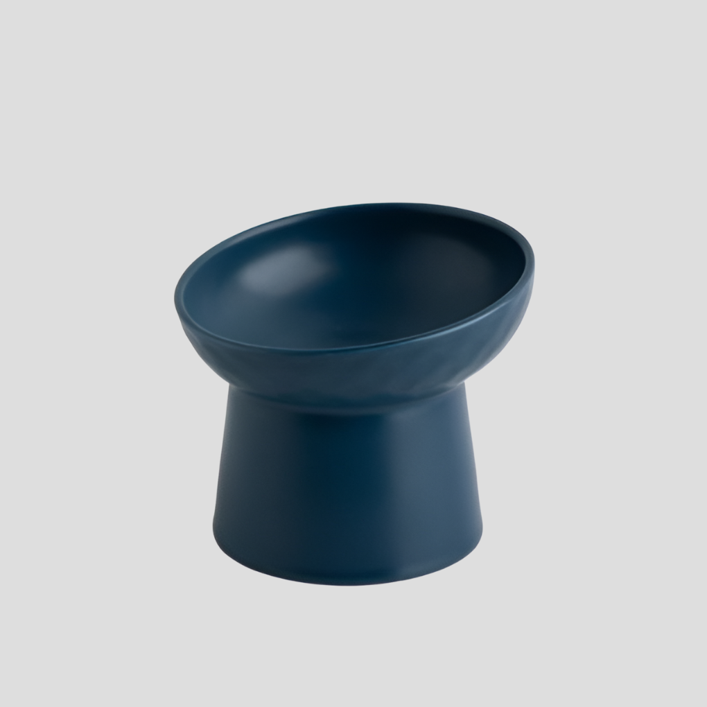 Nordic-Style Tilted Ceramic Cat Bowl