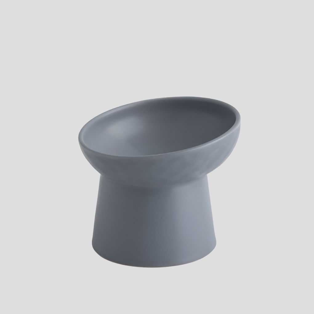 Nordic-Style Tilted Ceramic Cat Bowl