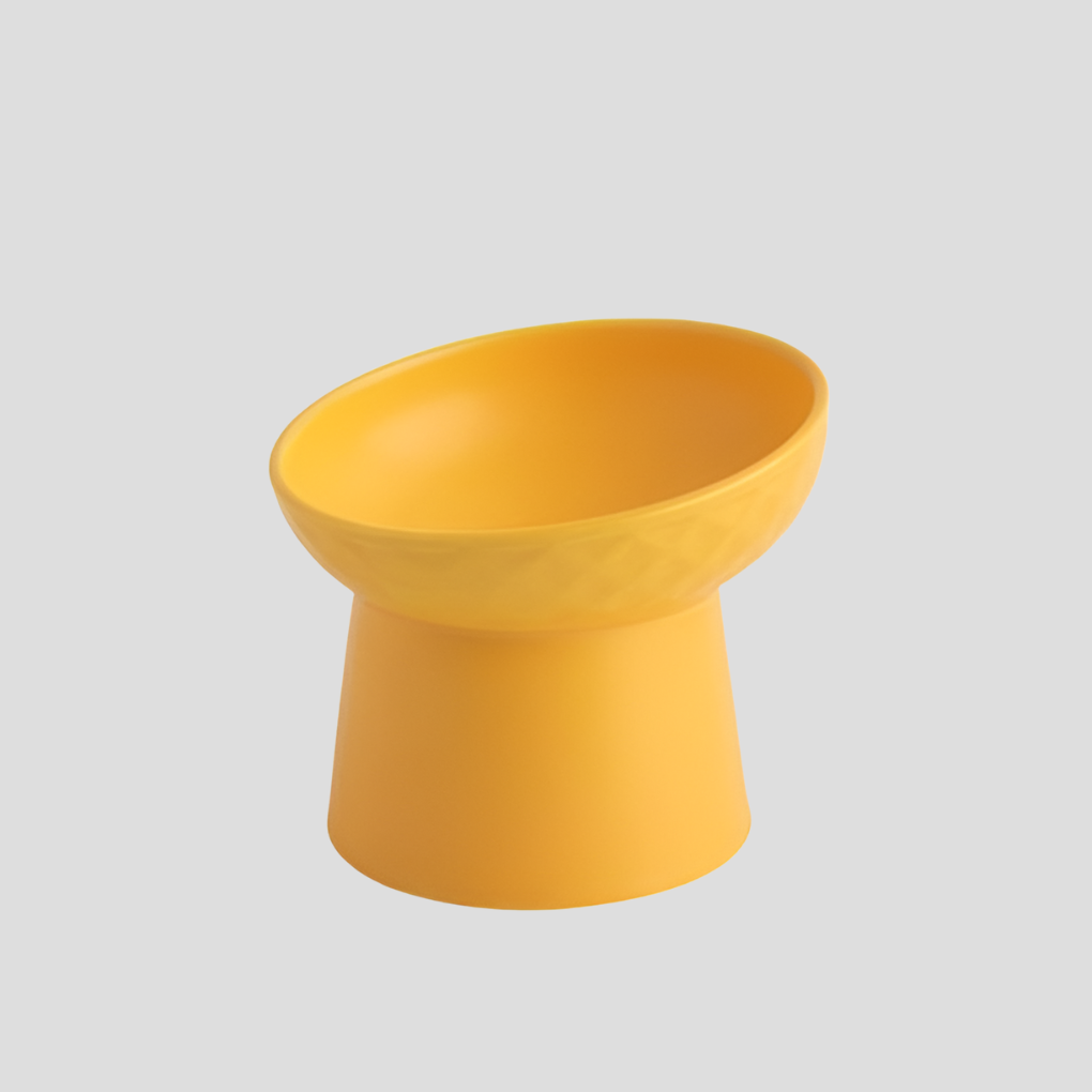 Nordic-Style Tilted Ceramic Cat Bowl