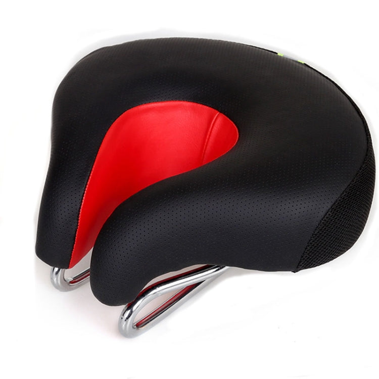 Noseless Mountain Bike Saddle with Thick Soft Padding (Red)