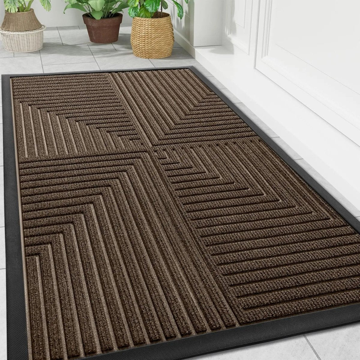 Outdoor Doormat with Non-Slip Backing and Dirt-Trapping Function