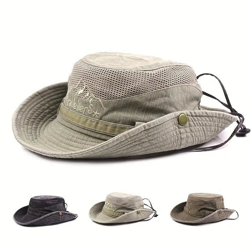 Outdoor Sun Hat with UV Protection - Adjustable Straps