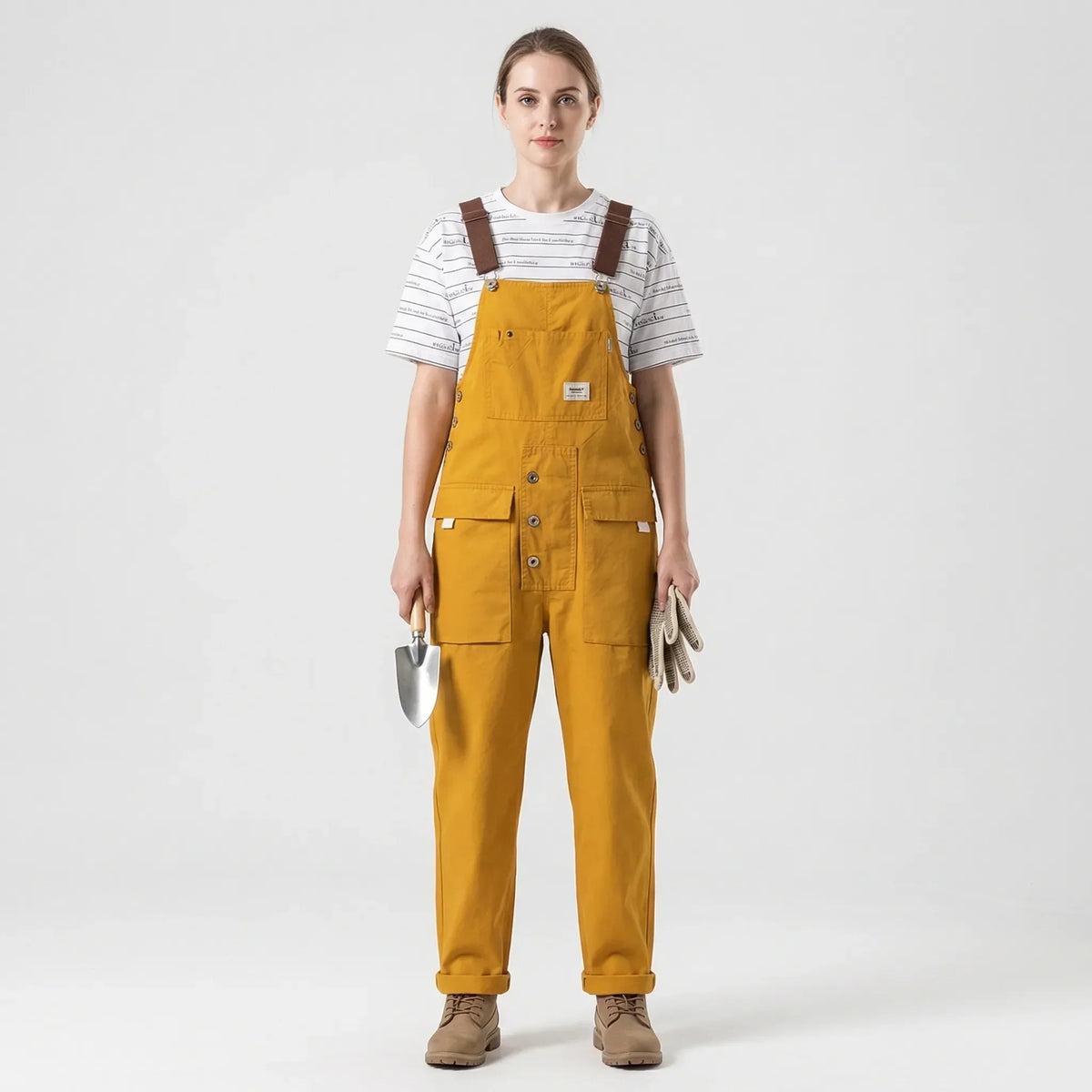 Overalls with Chest Pocket - Amber