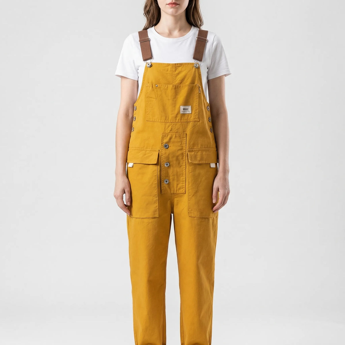 Overalls with Chest Pocket - Amber