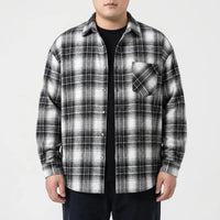 Oversized Long-Sleeve Plaid Shirt