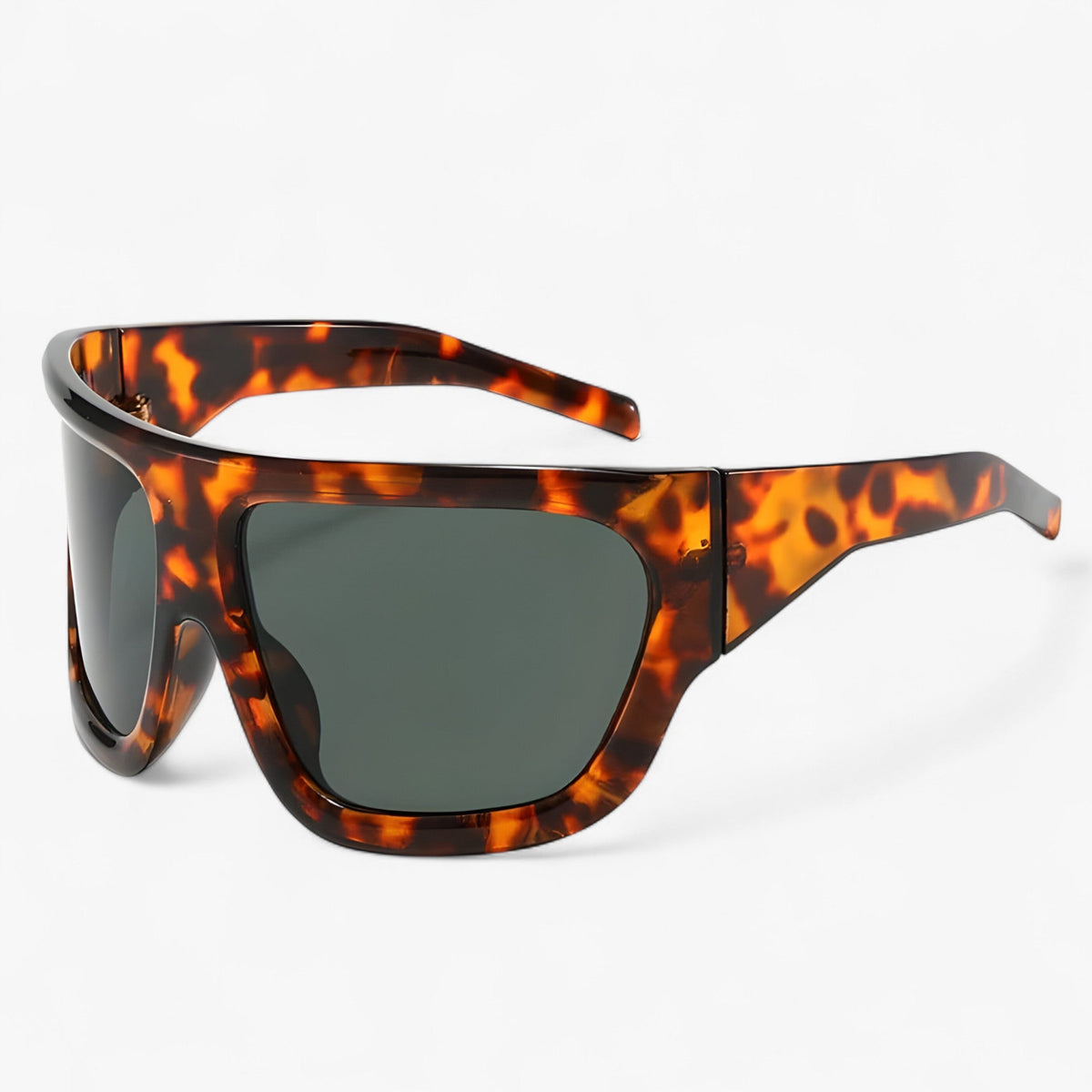 Oversized Steampunk Sport Sunglasses with Curved Design