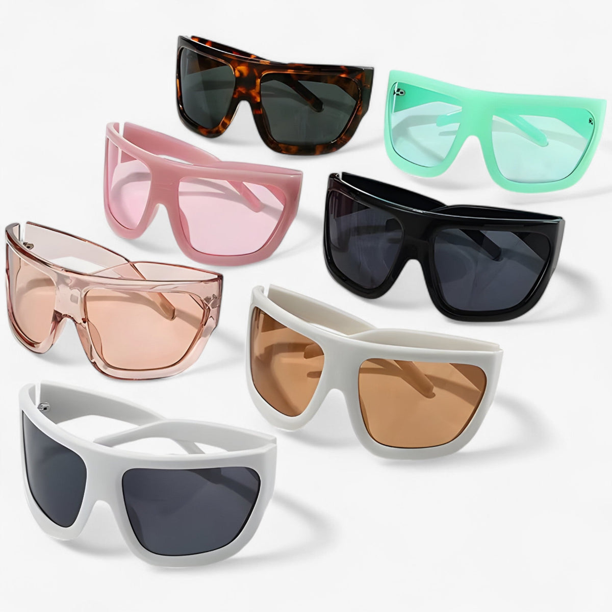 Oversized Steampunk Sport Sunglasses with Curved Design