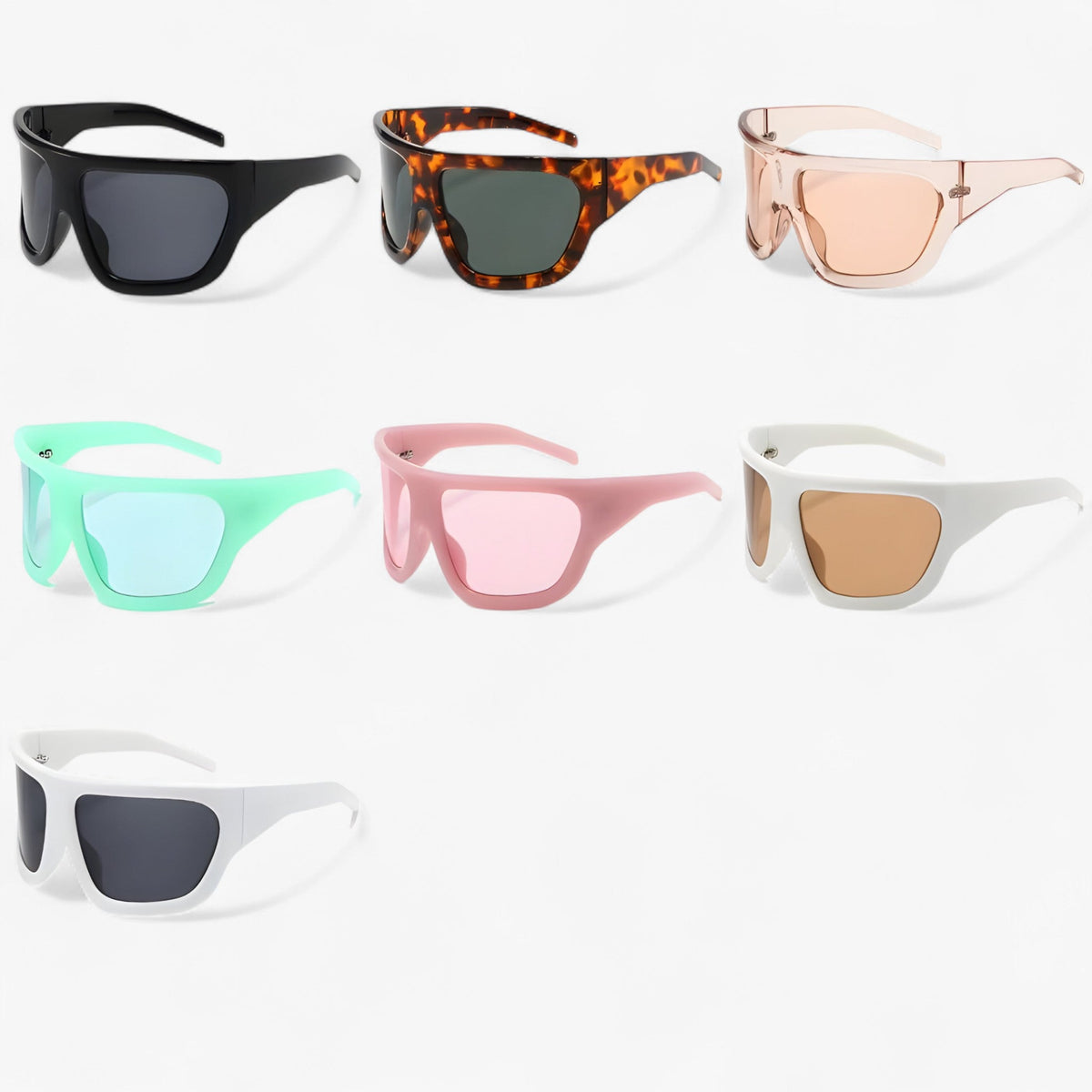 Oversized Steampunk Sport Sunglasses with Curved Design