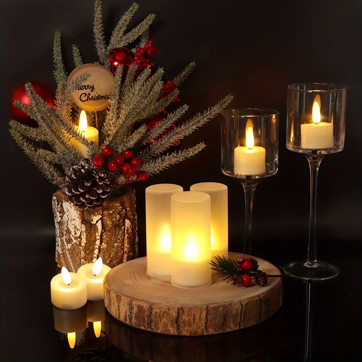 Pack of 6 LED Tealights with Remote Control – Romantic Flickering Candles for Valentine's Day
