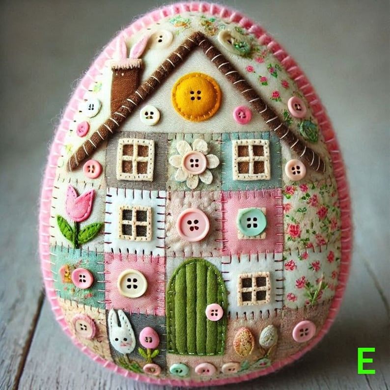 Patchwork Felt Egg House DIY Kit
