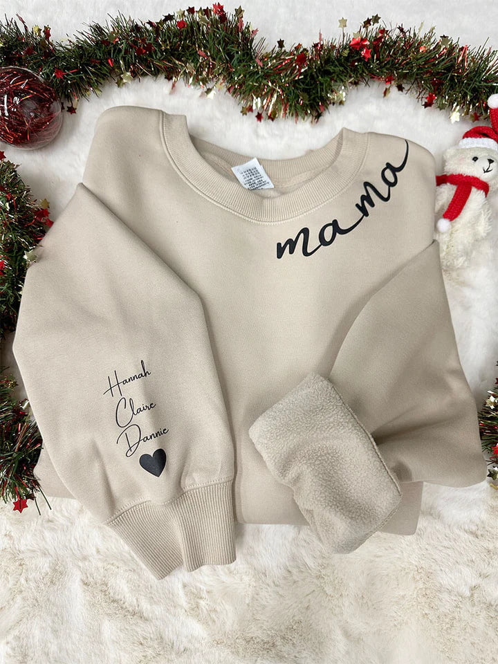 Personalised Sweatshirt with Names on the Sleeve