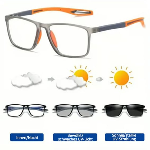 Photochromic Bifocal Glasses with Stylish Adaptive Lenses