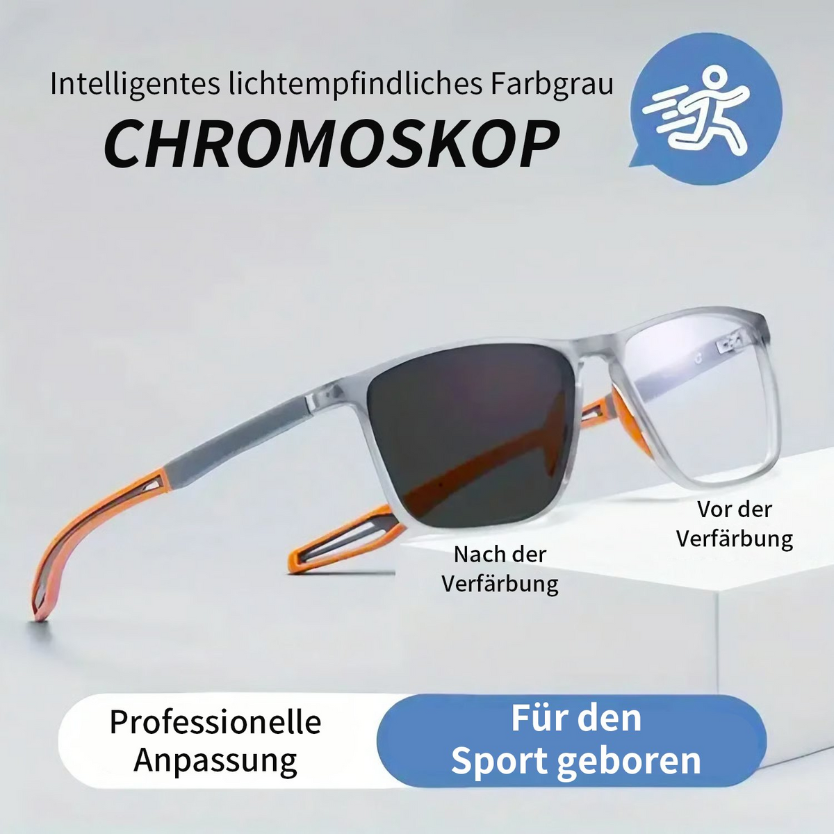Photochromic Bifocal Glasses with Stylish Adaptive Lenses