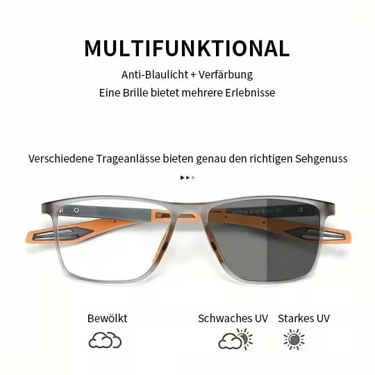 Photochromic Bifocal Glasses with Stylish Adaptive Lenses