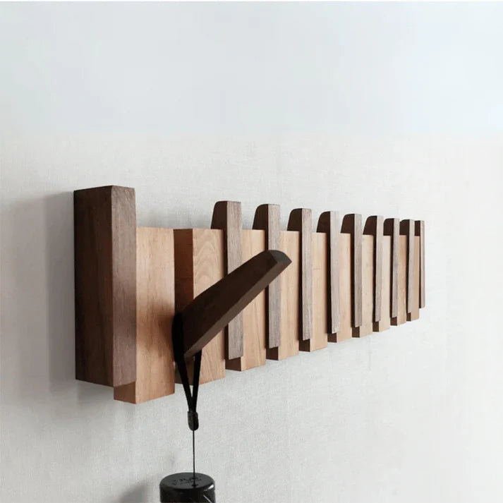 Piano-Style Wooden Coat Rack - Elegant Design, Durable Wood