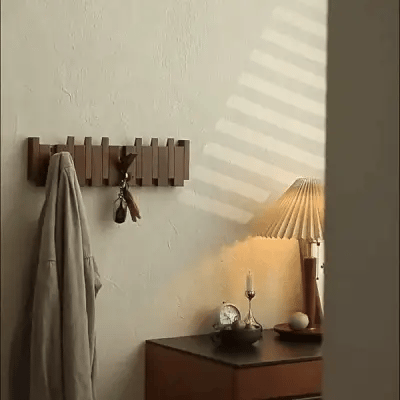 Piano-Style Wooden Coat Rack - Elegant Design, Durable Wood