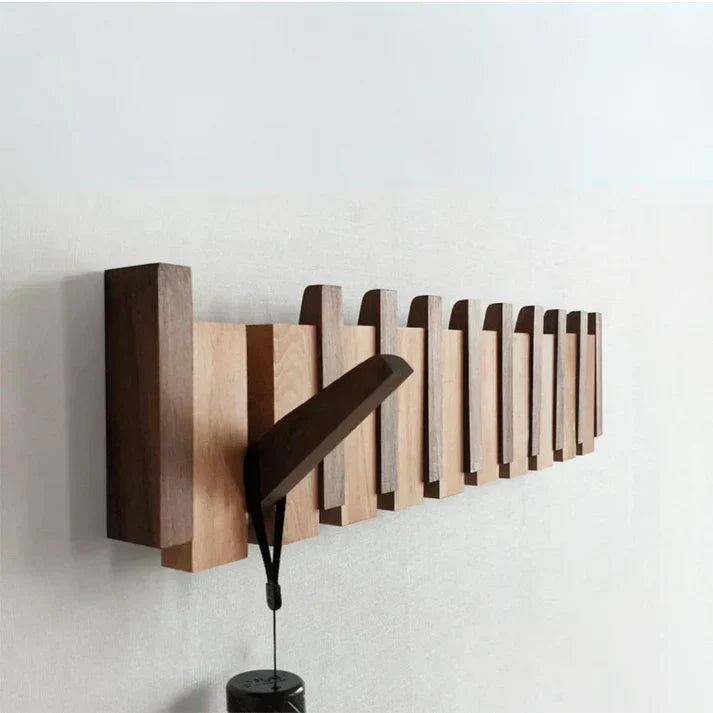 Piano-Style Wooden Coat Rack - Elegant Design, Durable Wood