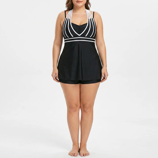Plus Size Swimdress with Built-in Shorts