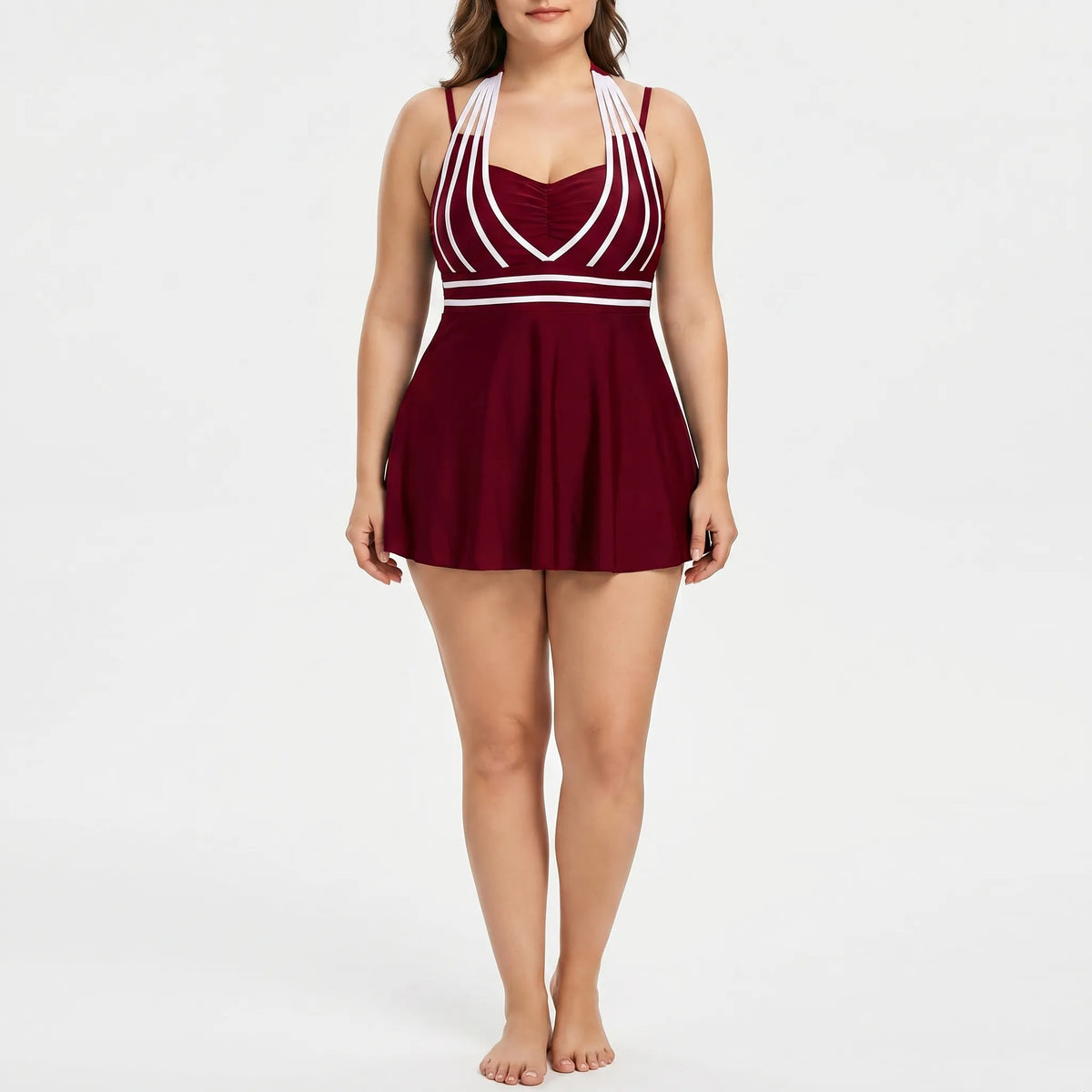 Plus Size Swimdress with Built-in Shorts
