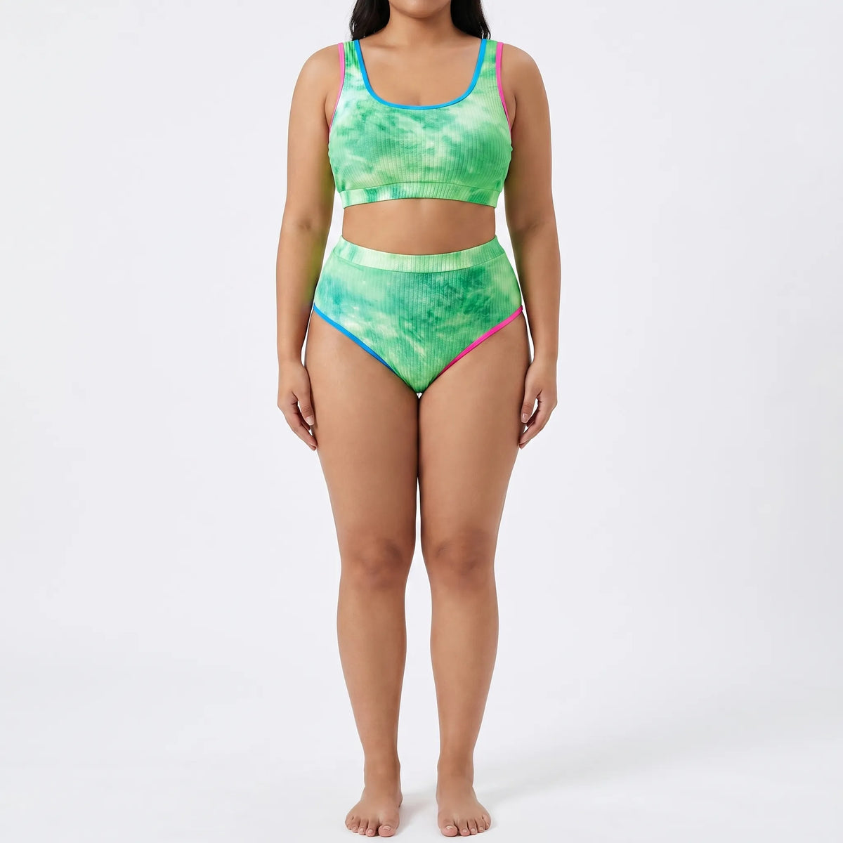 Plus Size Two-Piece Tie-Dye Bikini