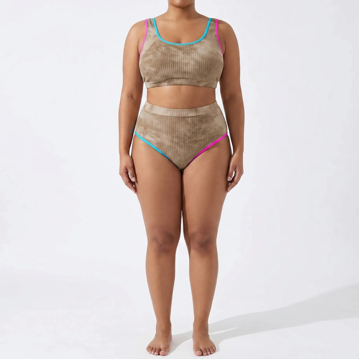 Plus Size Two-Piece Tie-Dye Bikini