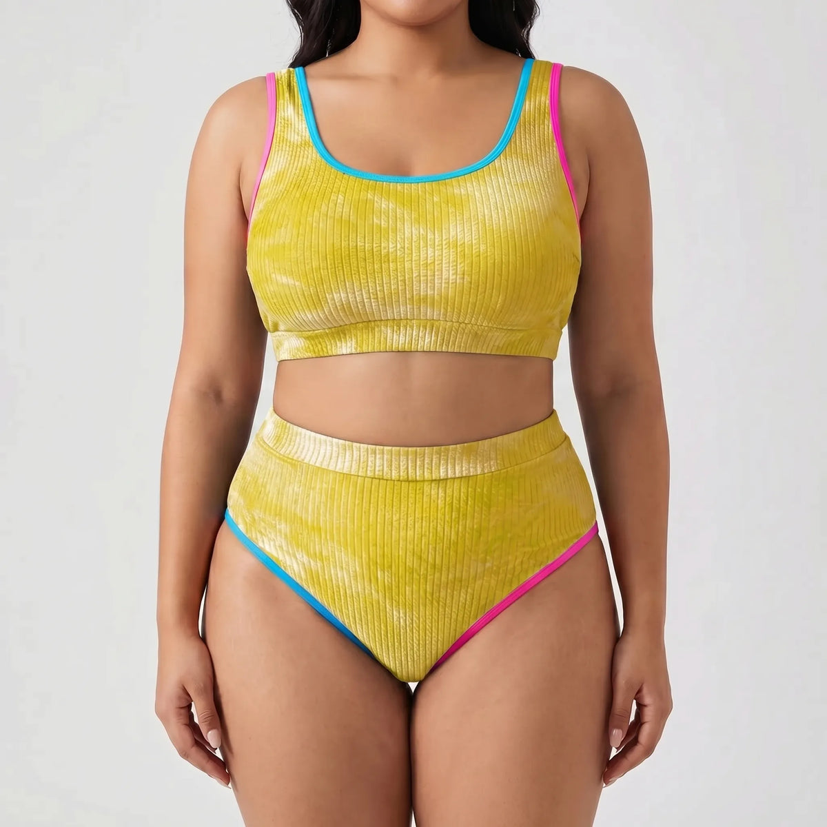 Plus Size Two-Piece Tie-Dye Bikini