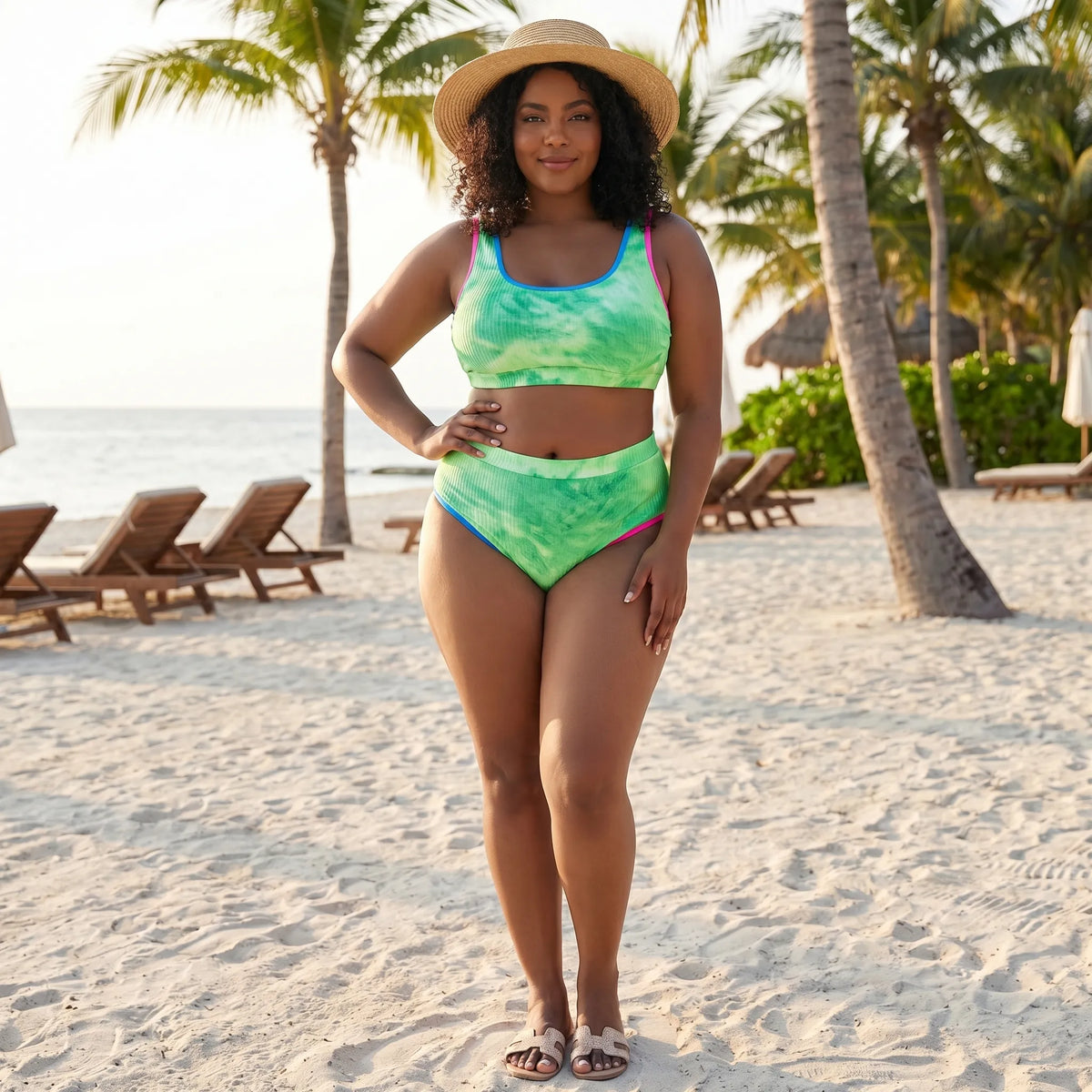 Plus Size Two-Piece Tie-Dye Bikini