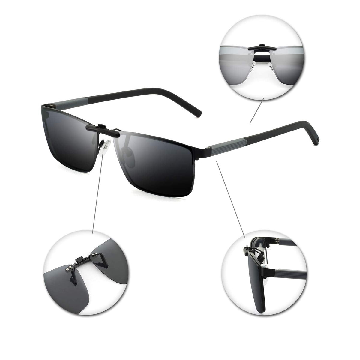Polarized Clip-On Sunglasses