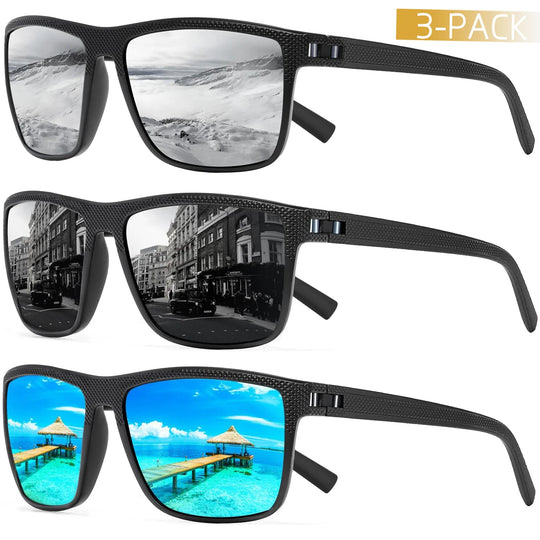 Polarized Sunglasses Set with UV Protection - 3-Pack