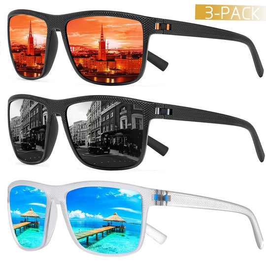 Polarized Sunglasses Set with UV Protection - 3-Pack