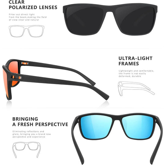Polarized Sunglasses Set with UV Protection - 3-Pack