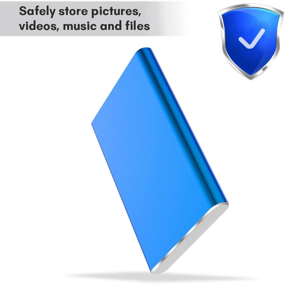 Portable 1TB USB 3.0 External Hard Drive with Metal Case and High-Speed Transfer