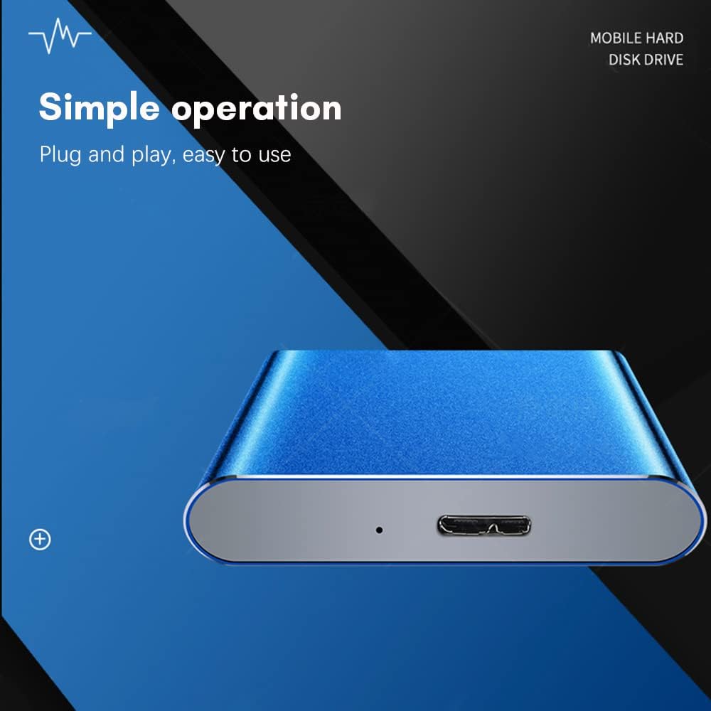 Portable 1TB USB 3.0 External Hard Drive with Metal Case and High-Speed Transfer