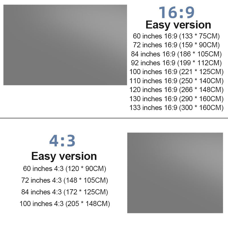 Portable 4K Folding Projection Screen with Anti-Light Surface