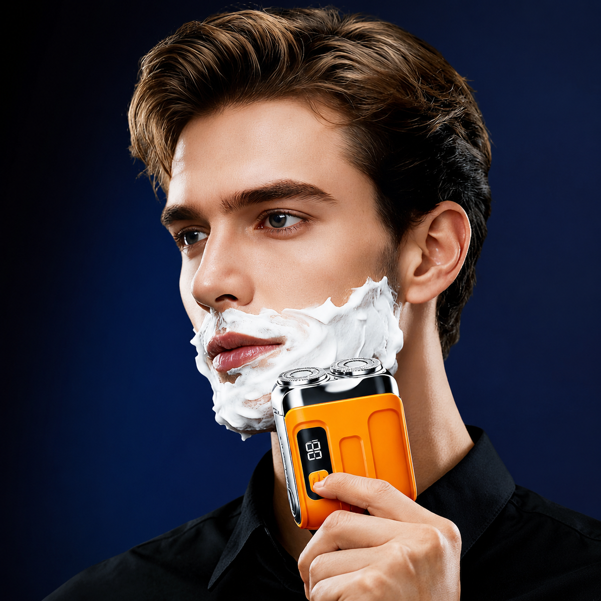 Portable Mini Electric Shaver with Dual Shaving Heads, Beard Sensor & LED Display