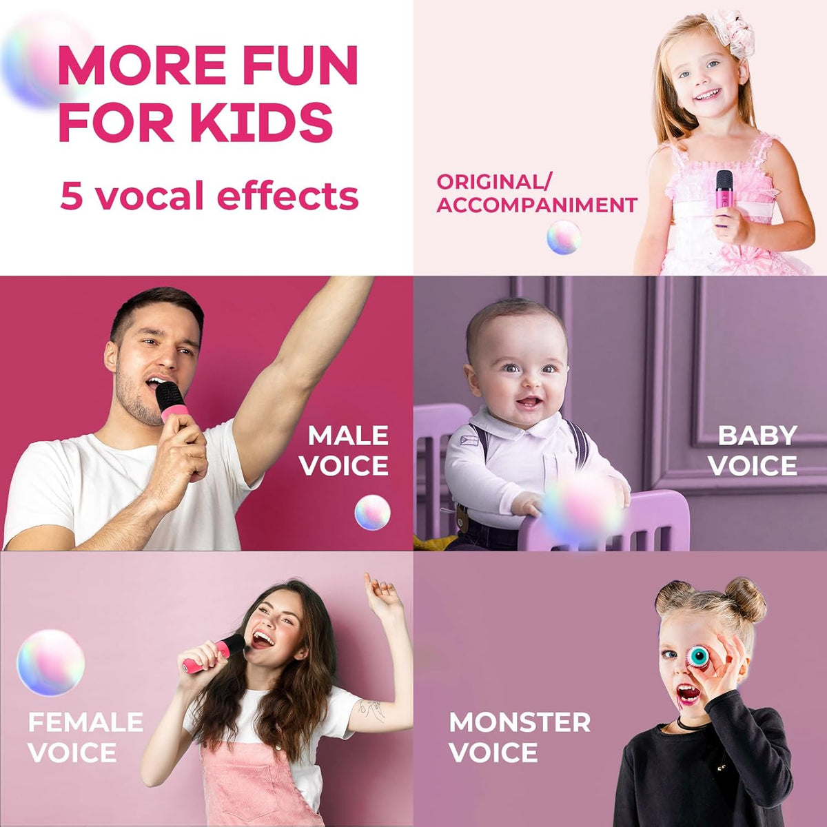 Portable Mini Karaoke Machine with Bluetooth Speaker and 2 Wireless Microphones