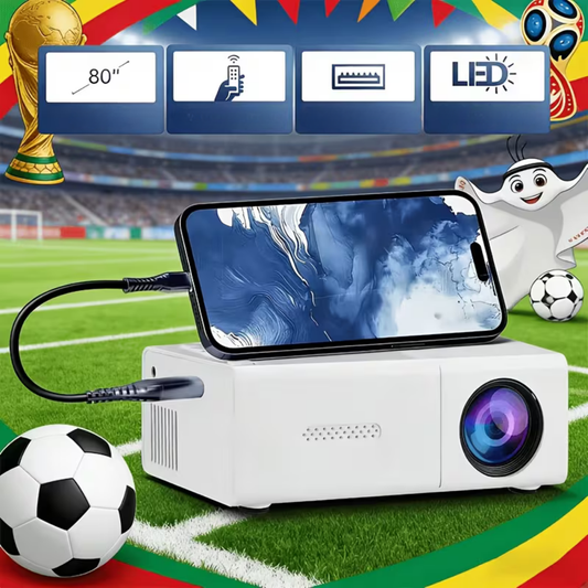 Portable Mini Projector with 720P HD Resolution and USB Connectivity for Indoor and Outdoor Use