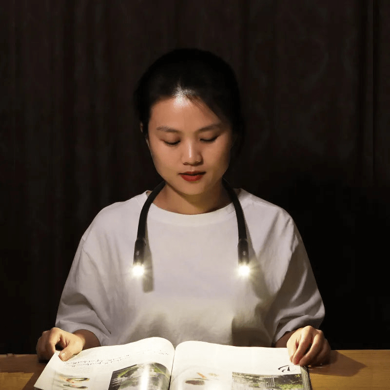 Portable Neck Reading Light - Hands-Free USB Rechargeable Book Lamp