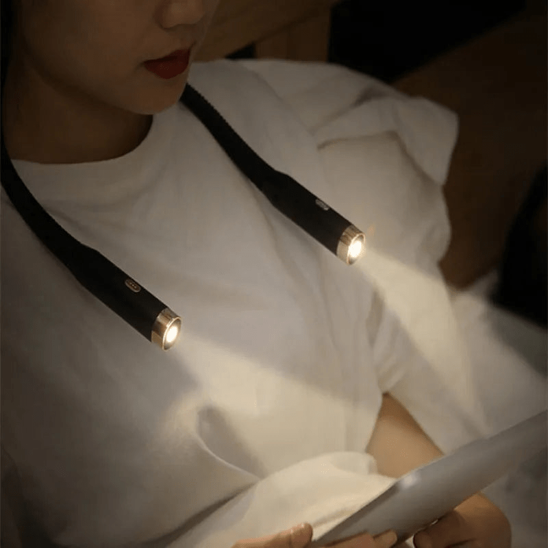 Portable Neck Reading Light - Hands-Free USB Rechargeable Book Lamp