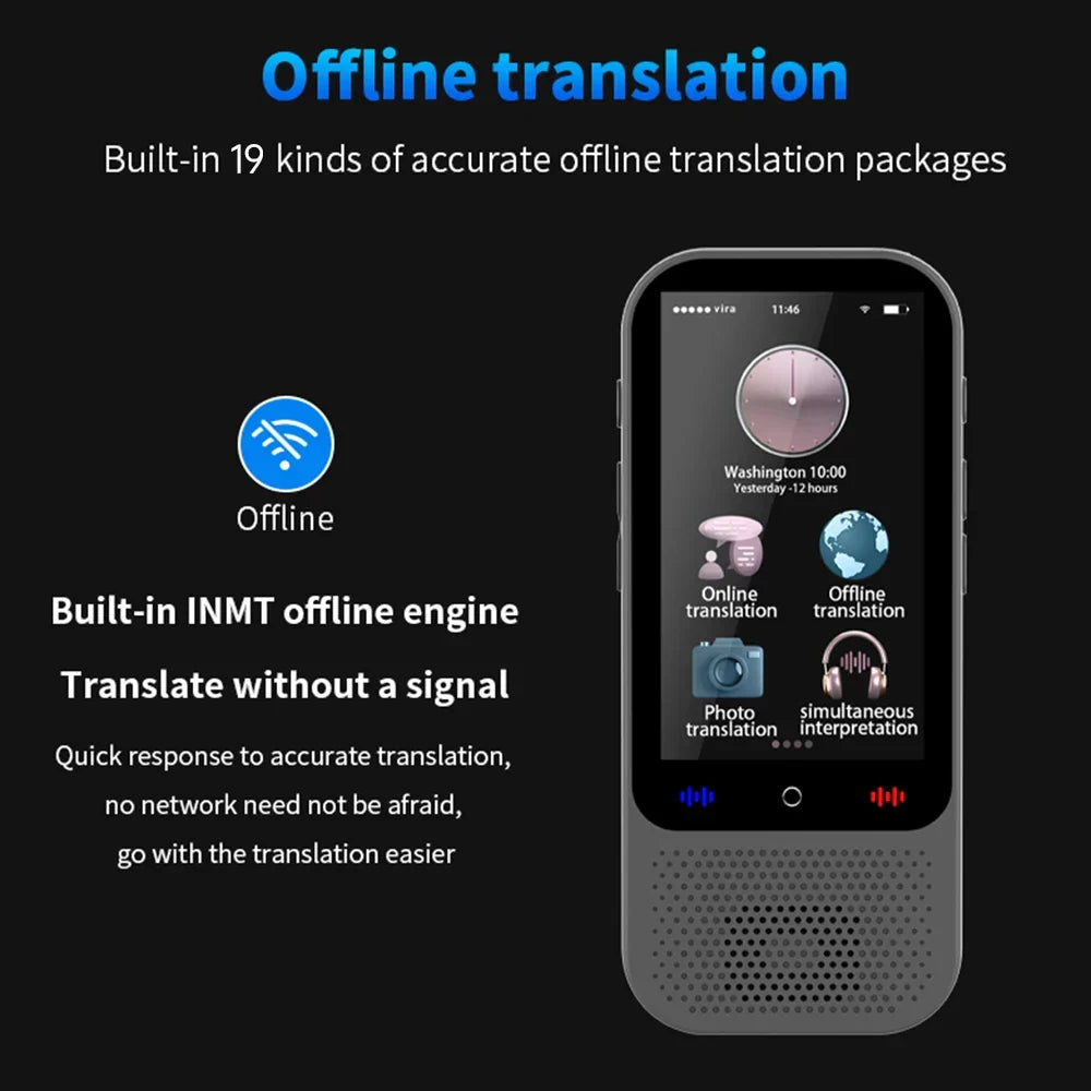 Portable Voice Translator with 138 Languages and Offline Support