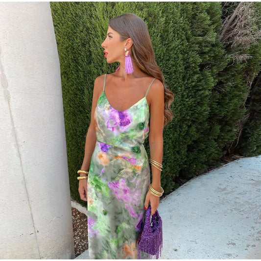 Printed Maxi Dress - Elegant & Sexy